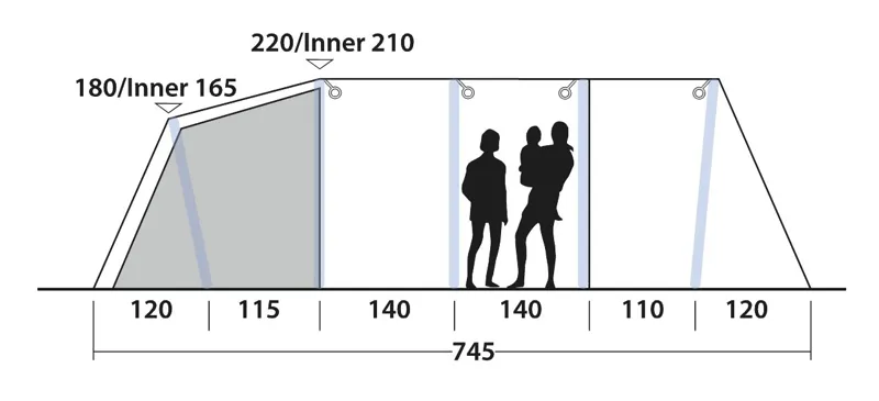 Outwell Queensdale 8PA Inflatable Tent - 2023 Model-3